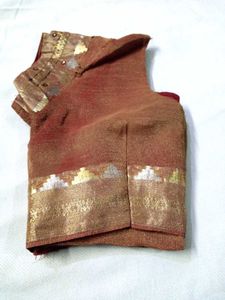 Silk Saree green brown and golden ❤make offer ✨