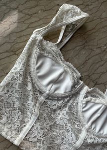White Lace Corset Top