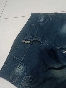 High Waisted Black Pants And Blue Demin