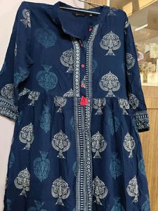 EasyBuy Blue Anarkali Printed Kurti