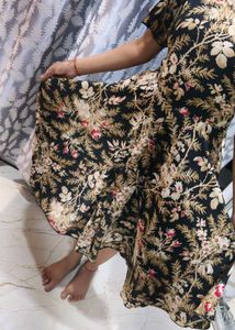 floral black dress is