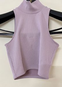 Brand New H&amp;M High Neck Ribbed Sleeveless Crop Top