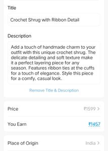 Crochet Shrug with Ribbon Detail