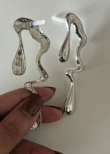 Metallic Silver Trendy Earrings -  NEW/UNUSED