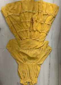 Yellow Sleeveless Top and Sharara