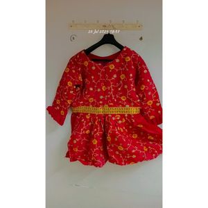 Paplum Top Pink Colour Full Embroidery