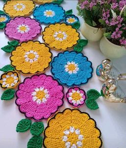 Floral Crochet Table Runner