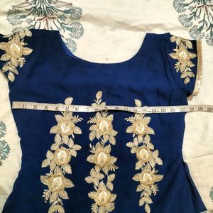 Navy Blue Frock Style Kurta