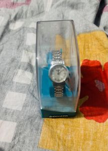 Sonata Silver Metal Watch