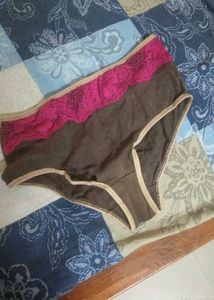 Lace Trim Brown Ladies Panty