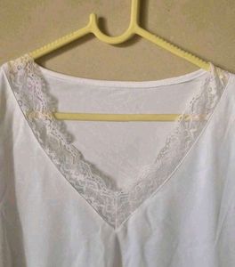 White Lace Border Top