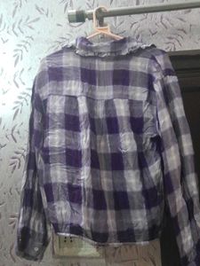 Purple Plaid Cropped Shirt - Trendy &amp; Stylish!