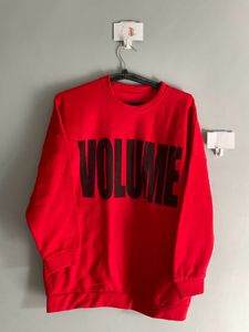 Red Volume Print Sweatshirt