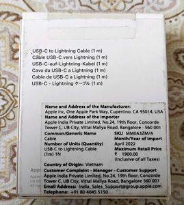 Apple USB-C to Lightning Cable