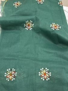 Elegant Green Embroidered Saree