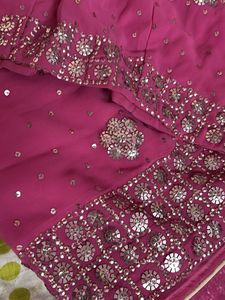 Pink Embellished Saree with Blouse
