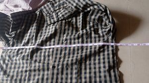 Black Beige Chackered Men Shirt