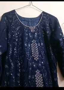 Elegant Blue Embroidered Kurta Set