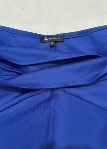 Blue Off-Shoulder Crop Top