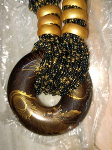 Beautiful Black Coloured Chinibeads Necklace