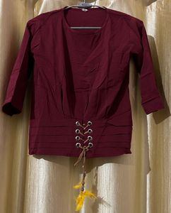 boho burgundy top