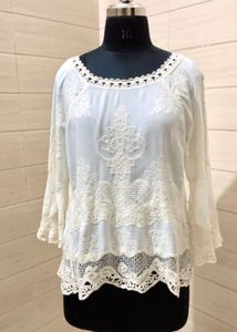 Imported Korean Lace Detail Blouse