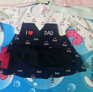 3 Cute Baby Dresses Bundle + Pajamis