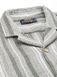 Men Oversized Fit Texture Striped Casual Shirt