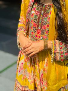 Yellow Printed Kurta Set
