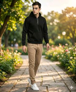 Stylish Black Hoodie Winter Sweatshirt Jacket