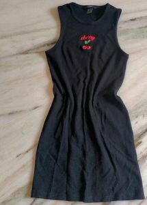 Forever 21 Black Bodycon Cherry Dress
