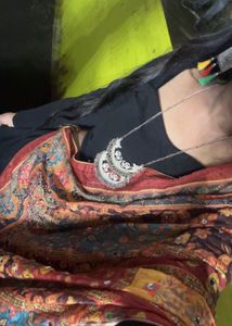 Ethnic Navratri Skirt Dupatta Set &amp; Oxidized Neckl