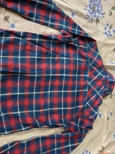 Red &amp; Blue Plaid Flannel Shirt