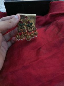 ATIBELLE Gold Plated Kundan Jhumkas