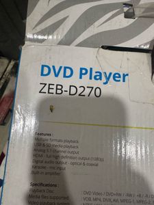 Zebronics ZEB-D270 Multimedia dvd player unused