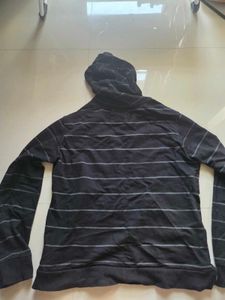 Bare Denim Striped Black Hoodie