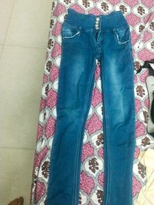 Blue High-Waisted Jeans