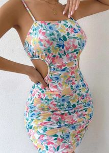Floral Cutout Bodycon Mini Dress