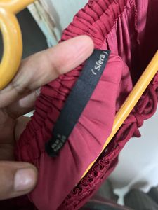 Burgundy peasant blouse