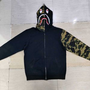 Bape camo sleeve full zip shark hoodie
