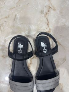 Stylish Black &amp; Silver Sandals - Size 3
