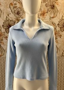 Cute Blue Long Sleeve Top