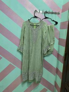 Pastel Green Zardozi & Stonework Designer Suit