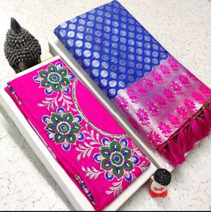 💝 Grand Work Saree With Blouse