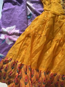 Girls&#39; Yellow Anarkali Dress