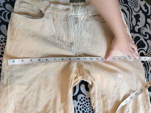 Unisex Cream Velvet Trousers
