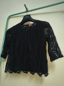 Classy Black Netted Top