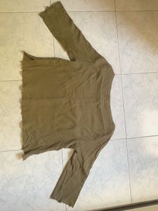 Olive Green Ribbed Top