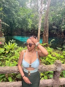 Green Mono Kini With Skirt