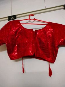 Red Sequin Blouse
